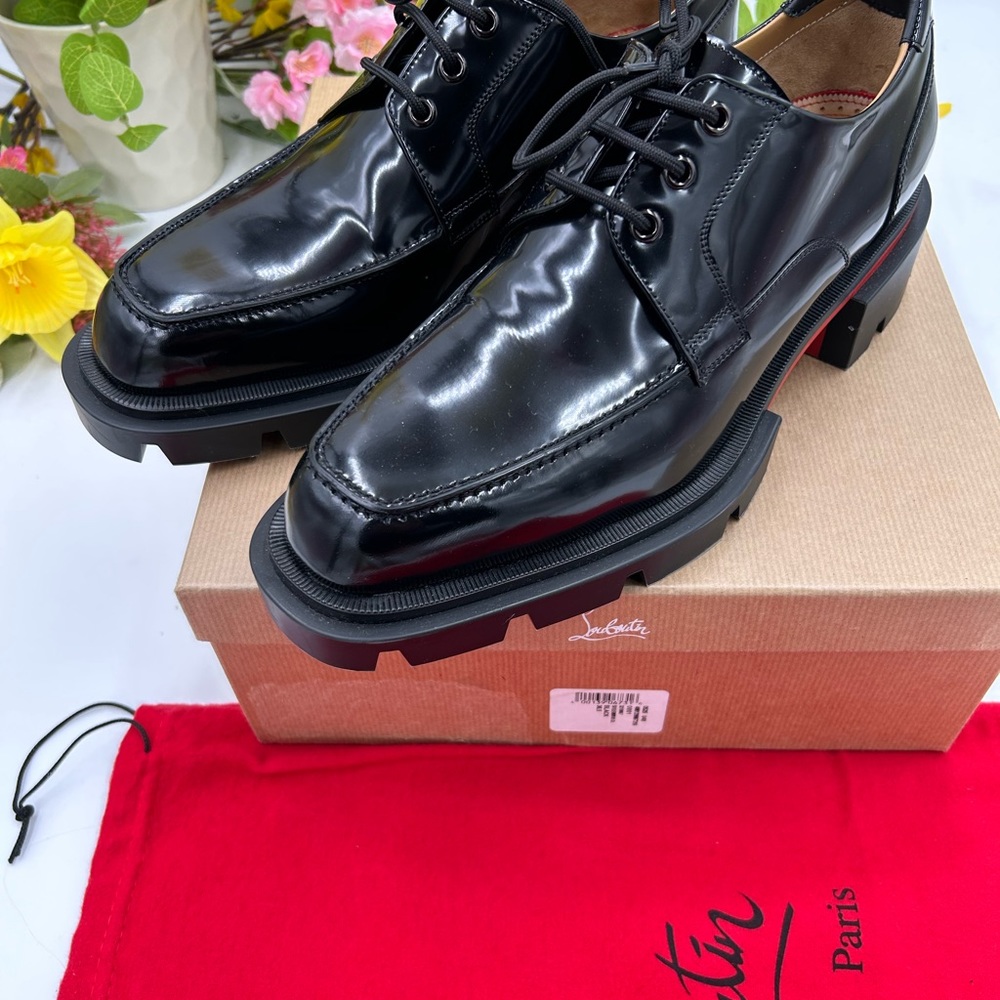 Men's Black Leather Dress Shoes - Picture 6 of 10